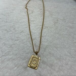 O, P Initial Necklace_Square Shape
